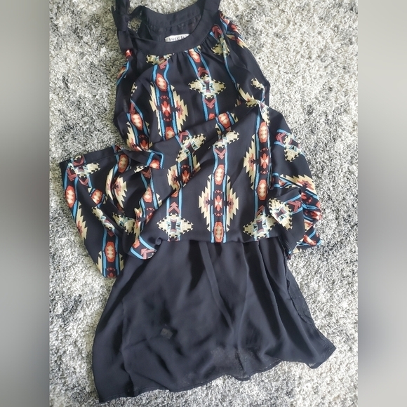 Bundle Only: Nicola Aztec print chiffon Flattering Flowy Midi women’s dress Sz M - Picture 8 of 13